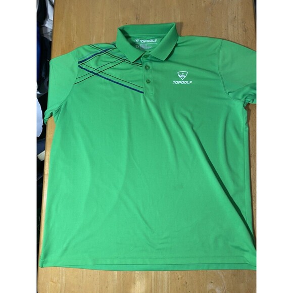 Top Golf Polo Shirt Employee Uniform Green Mens 2XL Work 26.5pit2pit - Picture 1 of 6